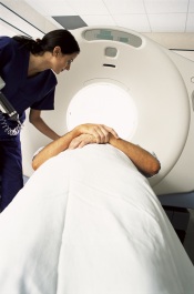 Patient in CT scnanner