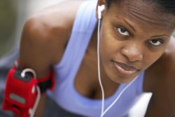 Woman tired from exercising