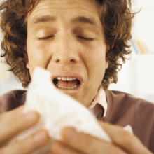 Man sneezing