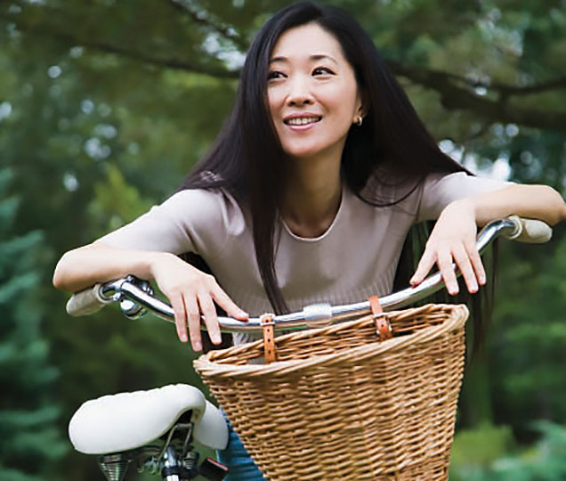 Woman with bicycle