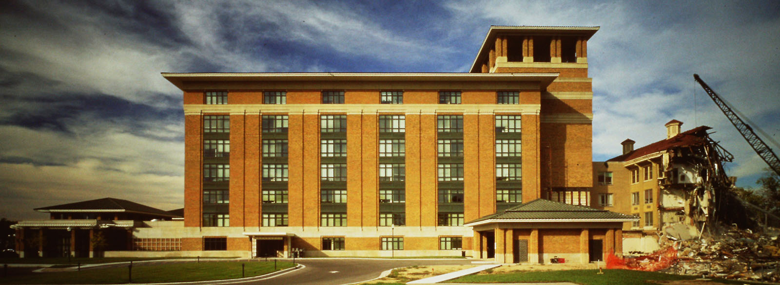 Columbus Regional Hospital remodel showing demolition of original 1917 building