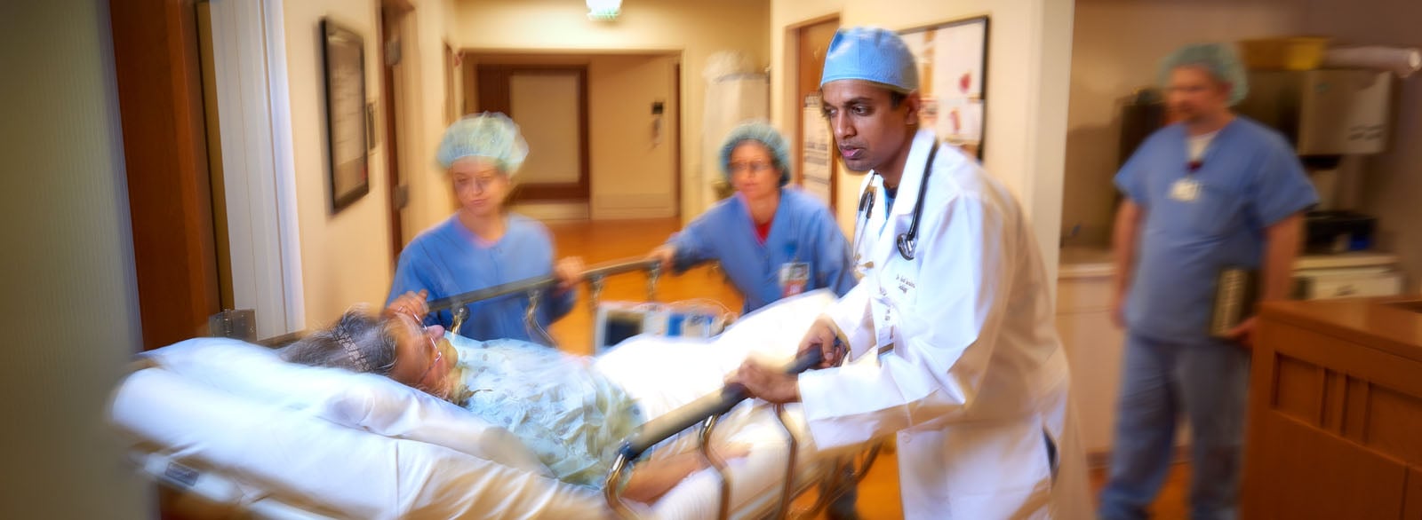 Doctor Nandu Gourineni prepares a patient for surgery in the Heart and Vascular Center at Columbus Regional Health.