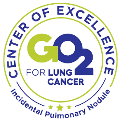 Go2 center of excellence logo for lung cancer incidental pulmonary medicine.