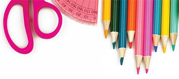 clip art of scissors and colored pencils