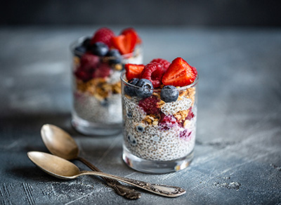 Chia pudding with fruit