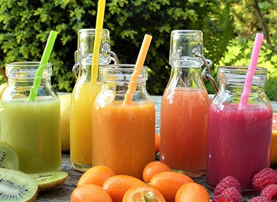 Row of smoothies