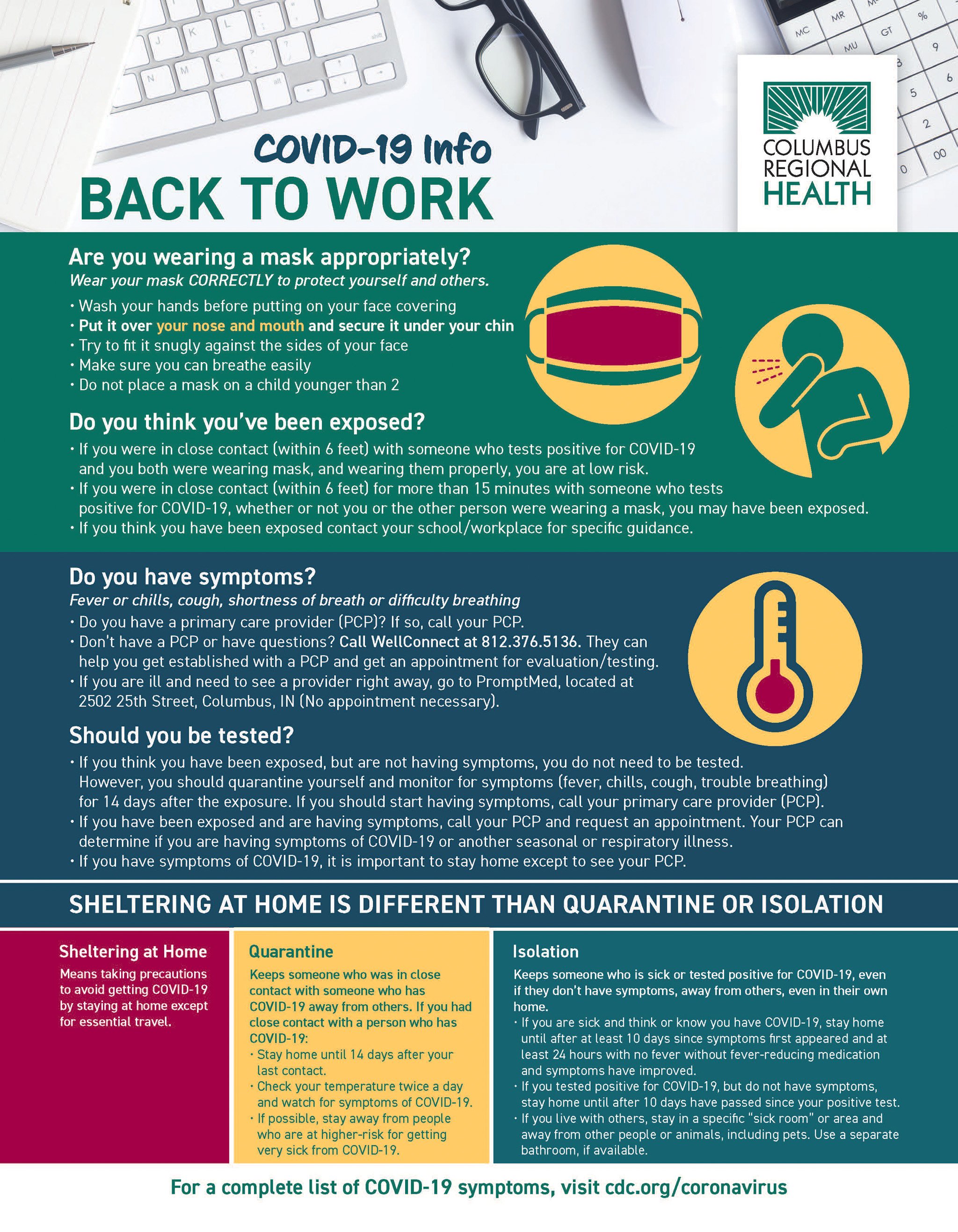 COVID19 Back to Work Infographic Columbus Regional Health