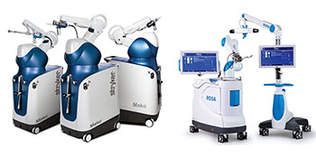 ROSA knee system and Mako Smartrobotics.