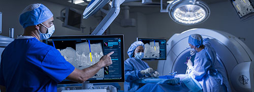 Spine surgeon in operating room.