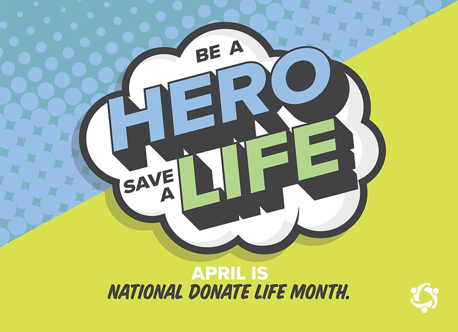 Indiana Donor Network Be A Hero Save A Life graphic