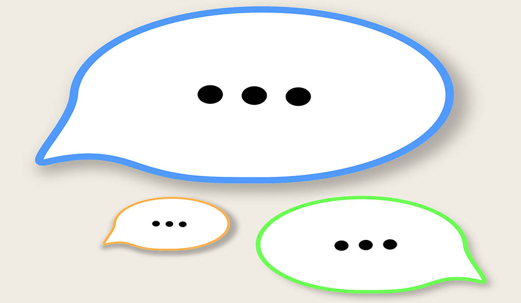 Illustration showing dialogue bubbles.