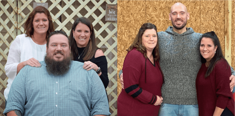 Corey S. before and after medically-supervised weight loss and sleeve gastrectomy.